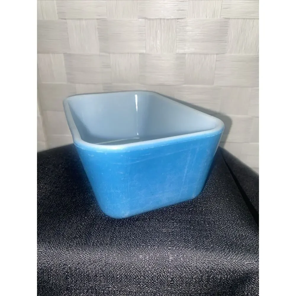 PYREX Vintage A-38 502-B Rectangle Blue No Lid Made Is USA